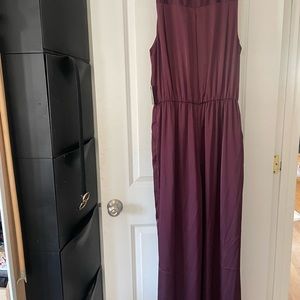 Maroon Express satin jumpsuit